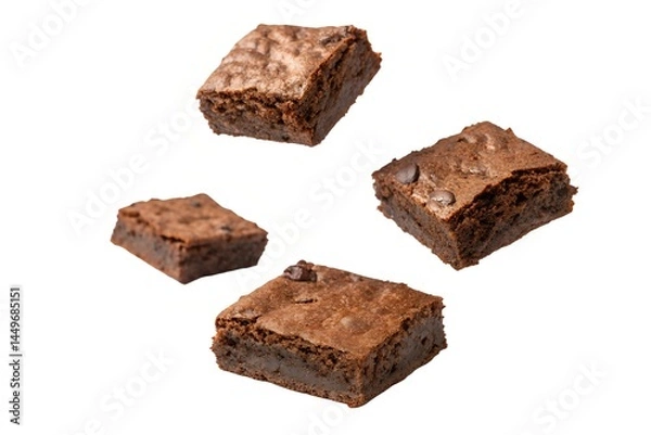Fototapeta Assorted Brownie Pieces on White Background