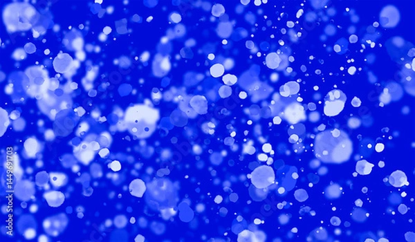Fototapeta Shiny blue and white bubbles. Abstract holiday background. Blue bokeh background abstract. High quality photo