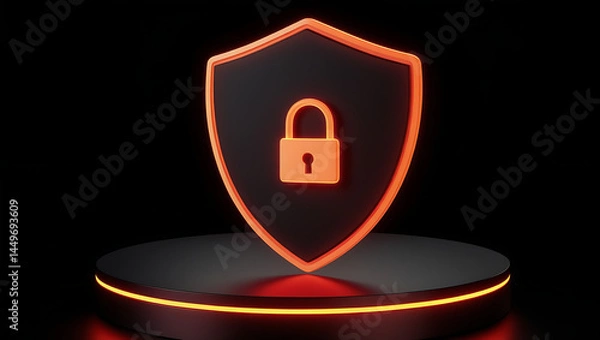 Fototapeta "Shield Icon as a Representation of Cybersecurity, Threat Defense, and Digital Infrastructure Protection"

