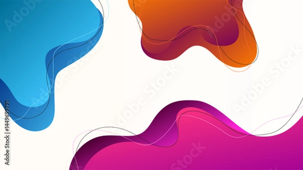 Fototapeta ABSTRACT BACKGROUND ELEGANT GRADIENT SMOOTH COLOR WITH HAND DRAWN ORGANIC SHAPES DESIGN VECTOR TEMPLATE GOOD FOR MODERN WEBSITE, WALLPAPER, COVER DESIGN 