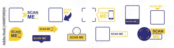 Fototapeta QR code set. Scan qr code icon. Scan me barcode sign. QR code scan for smartphone.