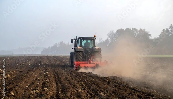 Fototapeta tractor in a field