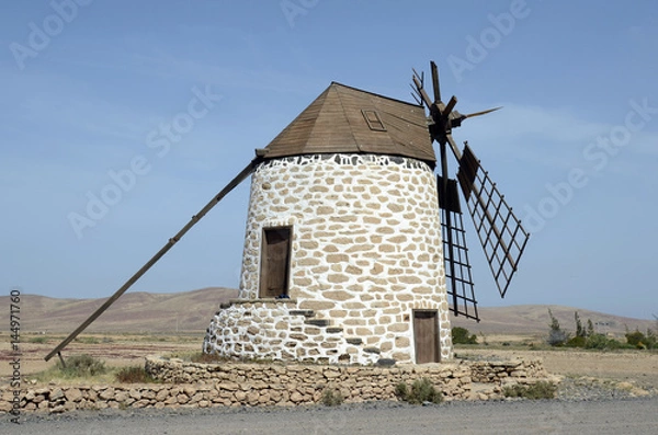 Fototapeta Spain, Canary Island, windmill