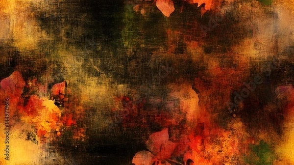 Fototapeta Abstract autumnal design with textured background.