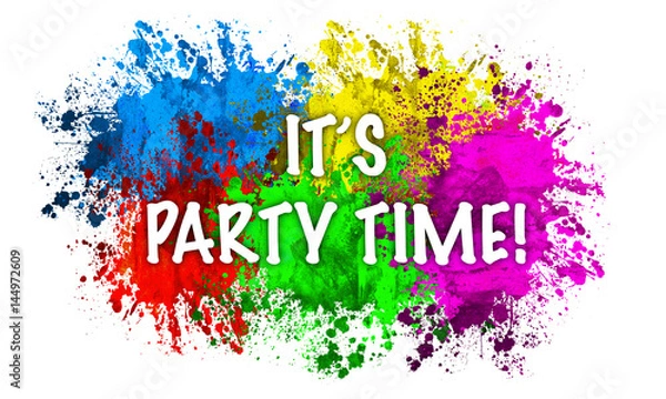 Obraz Paint Splatter Words - It's Party Time