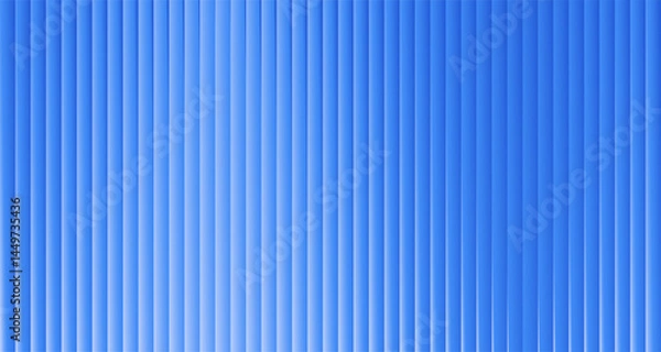 Fototapeta Blue ribbed glass texture background with a blue frosted acrylic, featuring a wavy, reeded surface. A close-up of a fluted door window, this glassy design evokes a delicate, airy feel