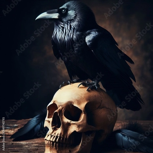 Obraz a Skull – A black raven