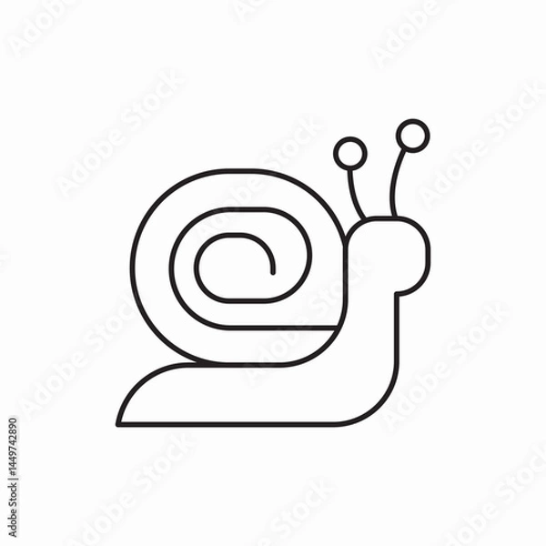 Fototapeta Garden snail slow creature icon vector sign