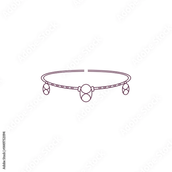Fototapeta Logo design of a monoline bracelet, featuring simple, continuous lines to create a sleek, minimalist jewelry design.

