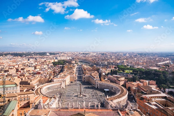 Obraz St. Peter's Square in Vatican seen from above. Rome, Italy