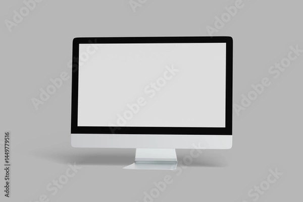 Fototapeta Blank desktop computer with gray background