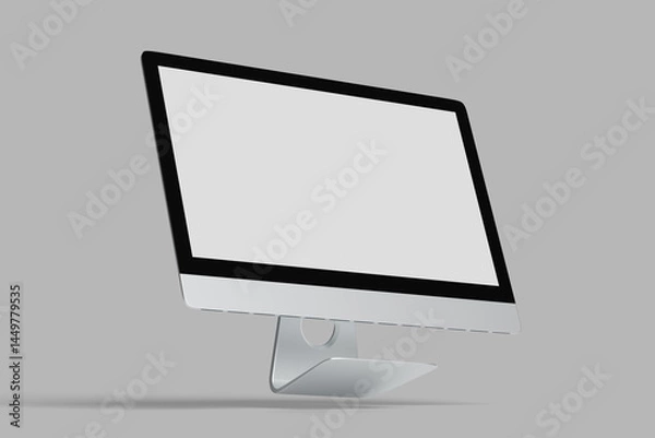 Fototapeta Blank desktop computer with gray background