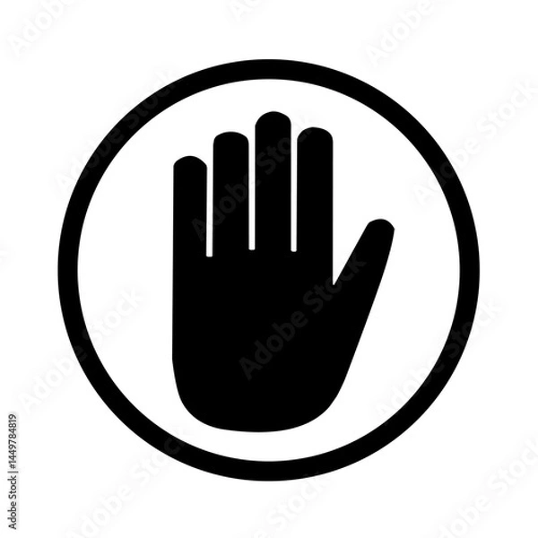 Fototapeta stop hand sign vector on white background. stop symbol