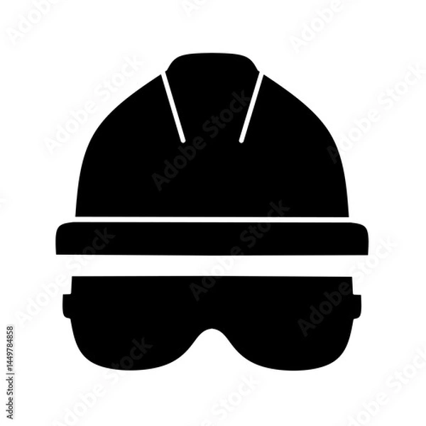 Fototapeta vector icon of project helmet and protective glasses