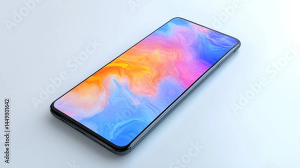 Fototapeta Modern smartphone with vibrant colorful display