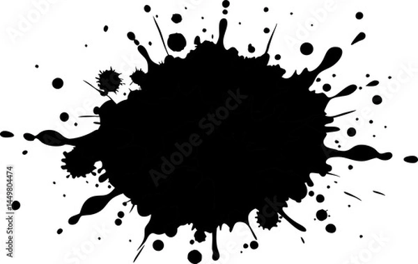 Fototapeta Dynamic Black Ink Splashes: Vector Illustration of Abstract Grunge Splatter. Perfect Background for Text Banners