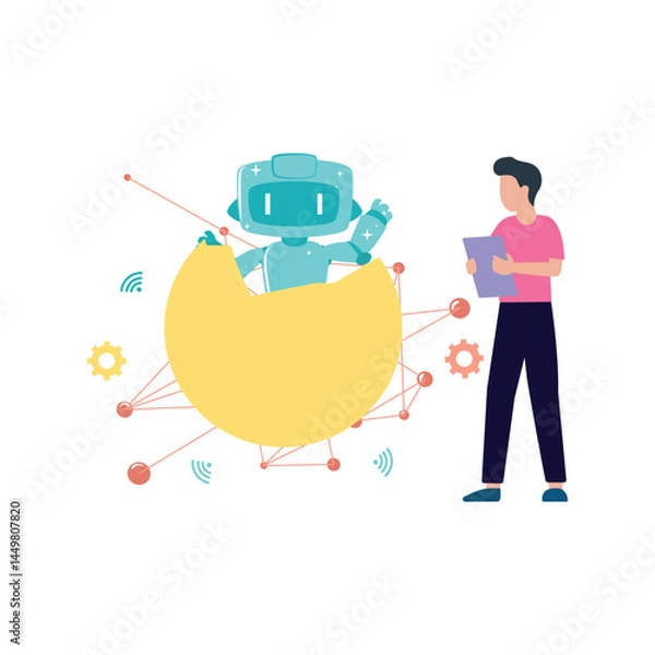 Fototapeta Smart world Vector illustration which can easily modify or edit