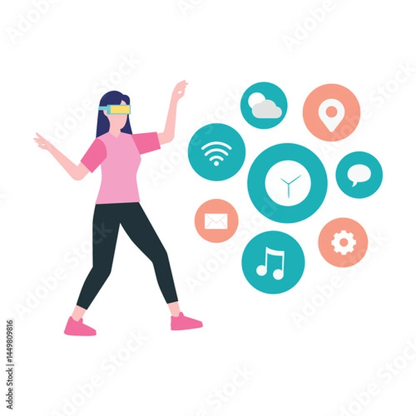 Fototapeta VR display Vector illustration which can easily modify or edit