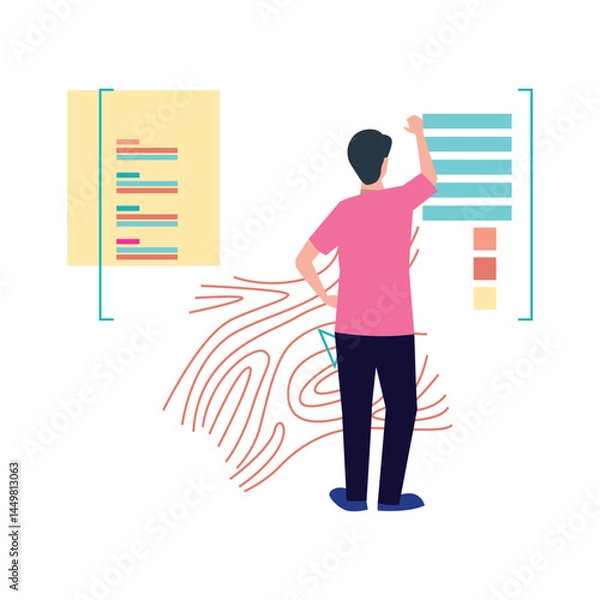 Fototapeta Hologram projection Vector illustration which can easily modify or edit