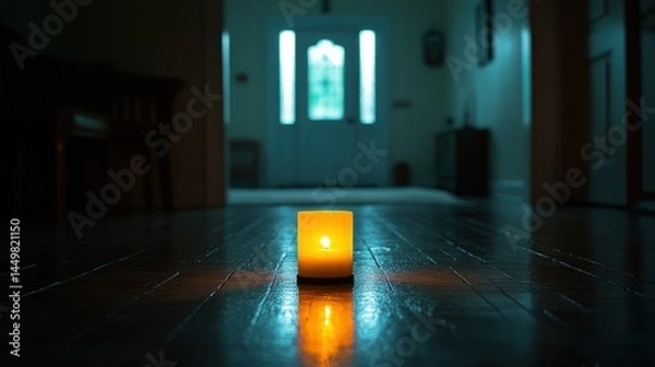 Obraz Warm glow in a dark hallway