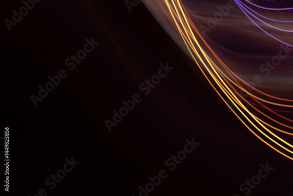 Fototapeta Abstract art dynamic lines futuristic glow light energy vibrant lightscape mysterious wonder neon streak electric radiance dramatic minimal composition curves waveforms innovative fantasy.