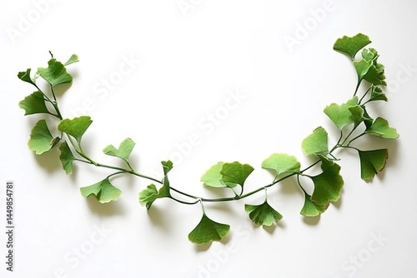 Obraz fresh ginkgo biloba leaves isolated on whitw