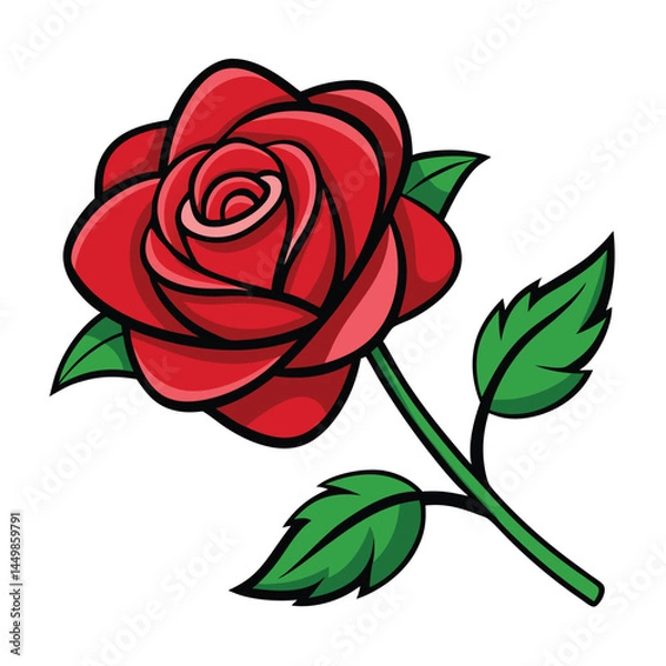 Obraz red rose vector illustration