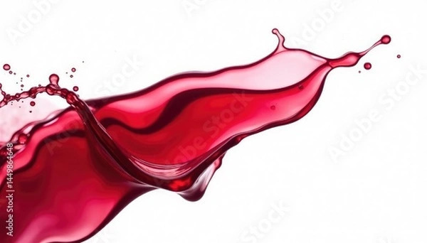 Obraz Elegant splash of red wine on white, high contrast image, white space, red wine photography, food photography