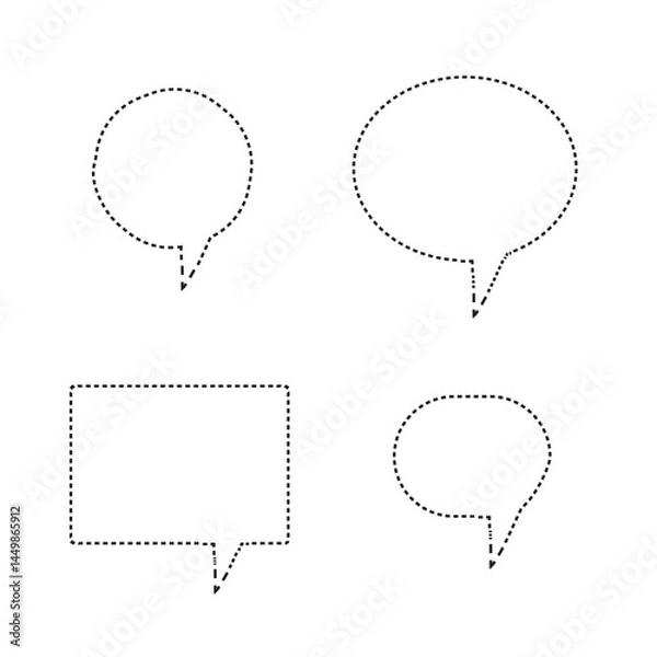 Obraz A bubble speech for webtoon comics style frame dashed frame border. Vector illustration	