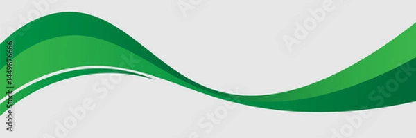 Fototapeta Vector green line background curve element with white space for text and message design, overlapping layers, vector