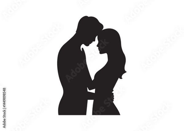 Obraz A Man and Woman Silhouette Vector