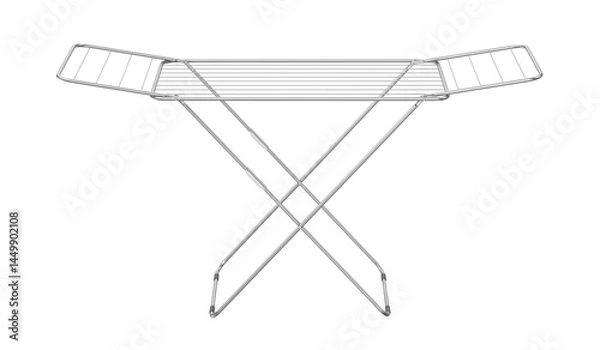 Fototapeta Empty clothes drying rack on transparent background