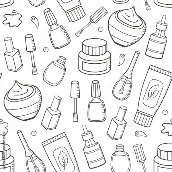 Fototapeta makeup_doodles_pattern04.eps