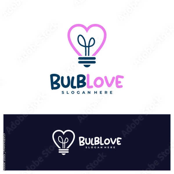Obraz Bulb Love logo design concept vector. Love Bulb Logo Design Template. Creative Symbol. Icon