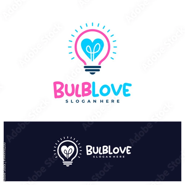 Obraz Bulb Love logo design concept vector. Love Bulb Logo Design Template. Creative Symbol. Icon