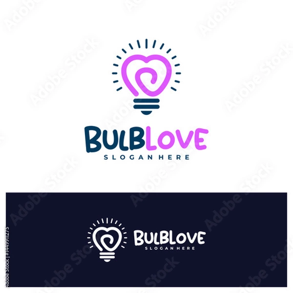 Obraz Bulb Love logo design concept vector. Love Bulb Logo Design Template. Creative Symbol. Icon