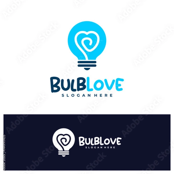 Obraz Bulb Love logo design concept vector. Love Bulb Logo Design Template. Creative Symbol. Icon