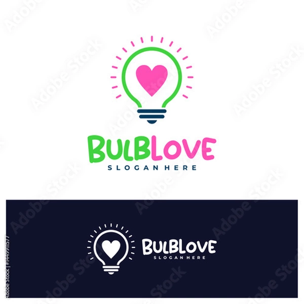 Obraz Bulb Love logo design concept vector. Love Bulb Logo Design Template. Creative Symbol. Icon