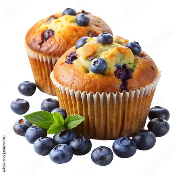 Fototapeta Blueberry muffin for antioxidant-rich food and breakfast design