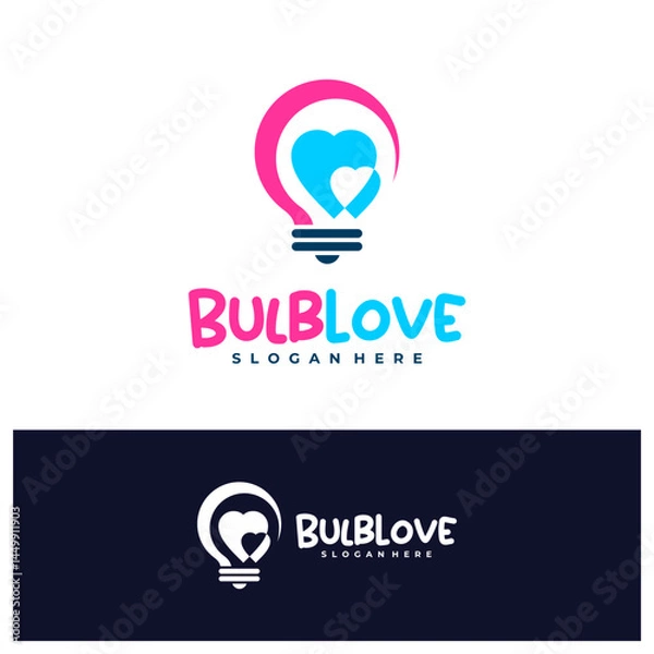 Obraz Bulb Love logo design concept vector. Love Bulb Logo Design Template. Creative Symbol. Icon