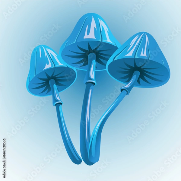 Obraz Illustration of blue mushrooms