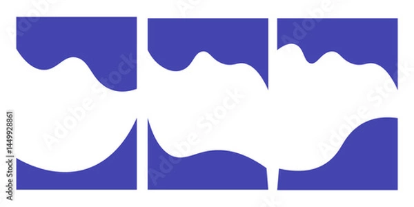 Fototapeta Collection of dividers shape templates. Modern separator header for website and app. Curve lines, wave collection of abstract design element for top and bottom page web site.