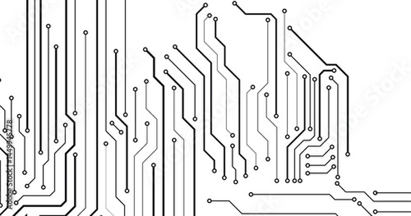 Fototapeta Circuit technology background with hi-tech digital data image. Vector circuit board illustration. Abstract technology.