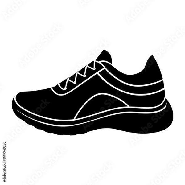 Fototapeta Running Shoe Silhouette vector illustration