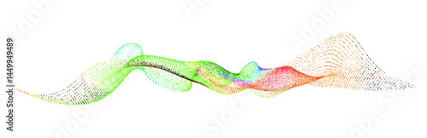Obraz Wave pattern vector. 3D glowing abstract digital particles background. Technology concept. Abstract background. Future vector illustration.
