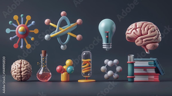 Obraz human head and brain