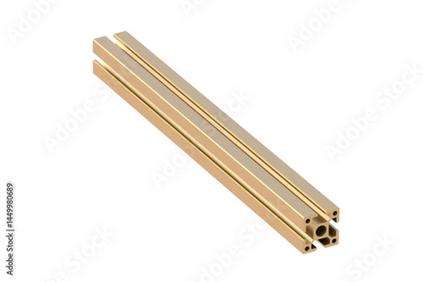 Fototapeta Golden profile isolated on white background. 3d render