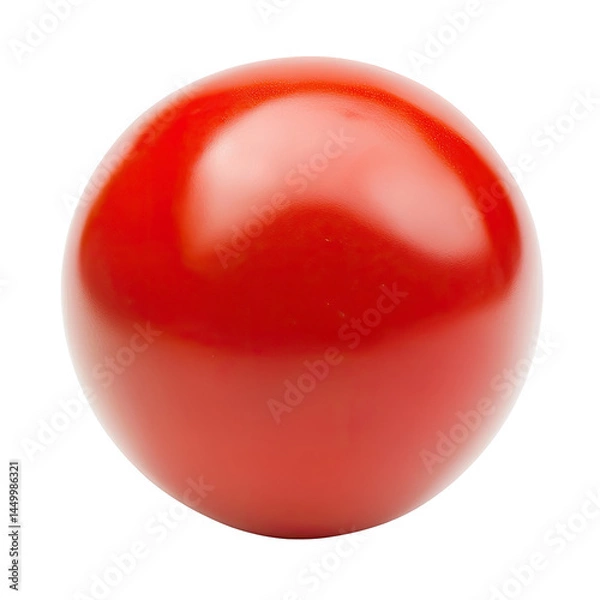 Fototapeta A vibrant, glossy, perfectly round, red fruit.  A close-up image shows a smooth, uniform texture