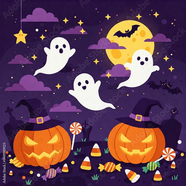 Obraz flat illustration of halloween