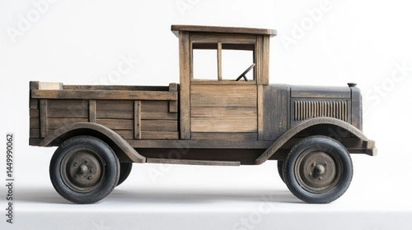 Fototapeta Wooden Toy Truck Studio Shot
